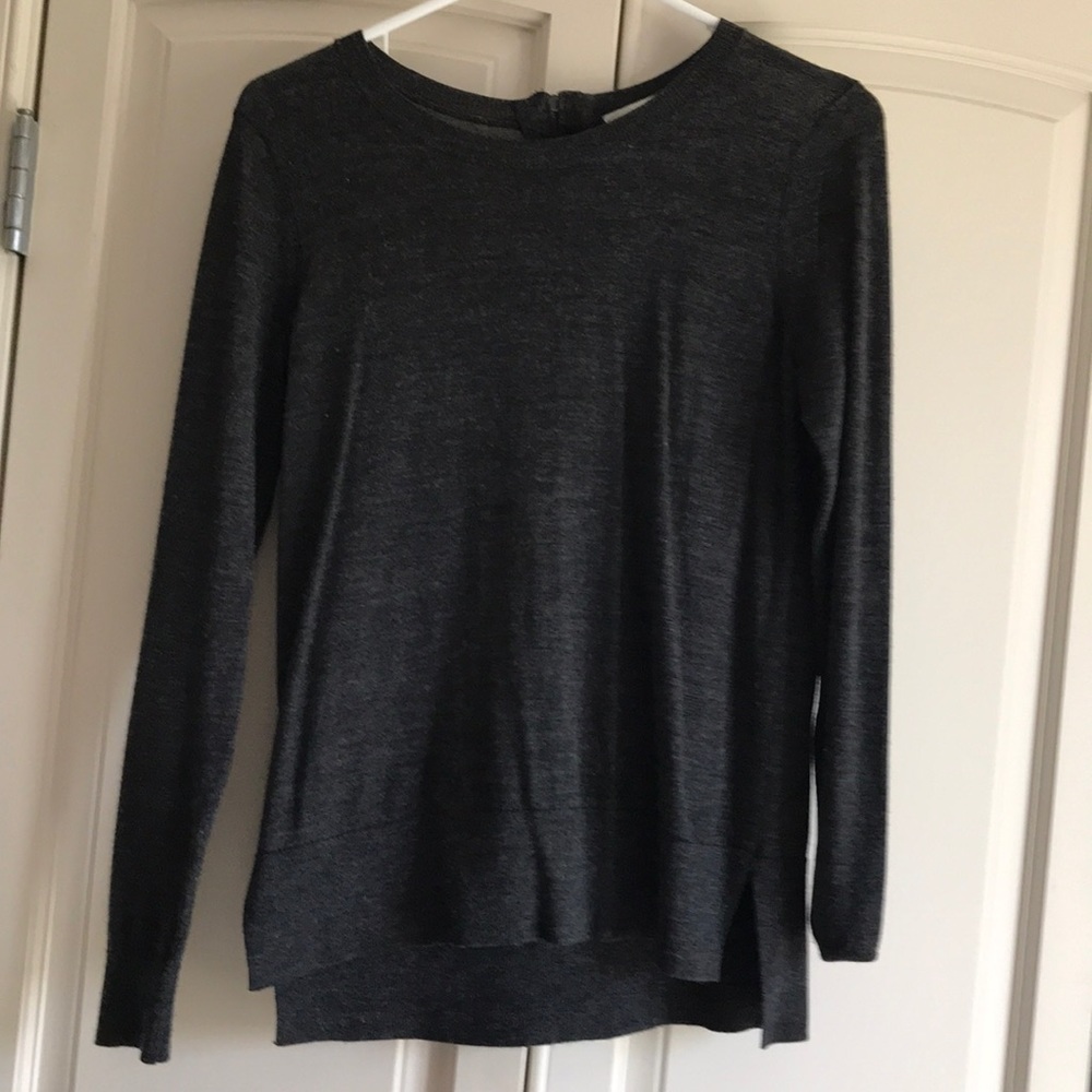 Heather Black shirt with zipper detail